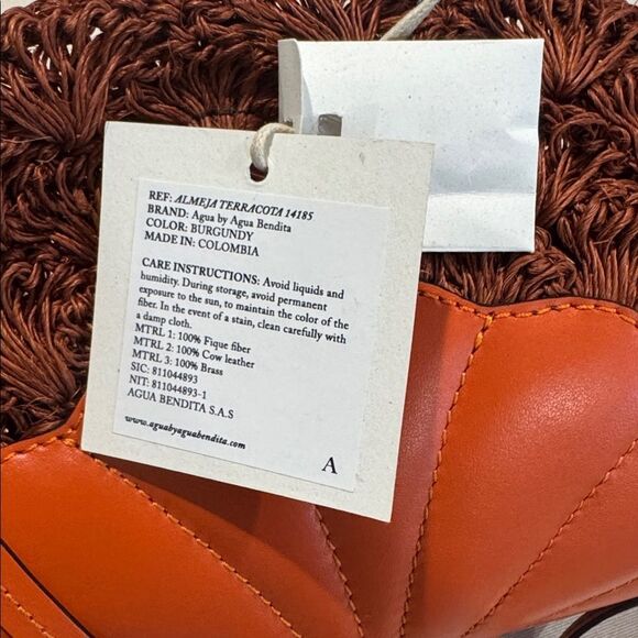 NWT AGUA by AGUA BENDITA ALMEJA TERRACOTA BAG - Picture 9 of 10